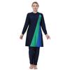 Plus Size Women Muslim Muslimah Swimwear Splice Full Coverage Women Swimming Suit Highly Elastic Comfortable 3 Pieces Beachwear 3XL-8XL