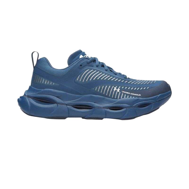 Under Armour Halo Racer Lace-Up Comfortable Shock Absorbing Breathable Supportive Rebound Low-Top Running Shoes Men sneaker Deep-Sea-Blue 6007639-498