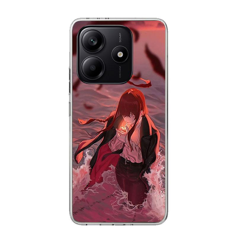 C-Chainsaw Mans Makima Phone Case For Xiaomi Redmi Note 14 13 14S 12S 12 11S 11T 11E Pro Plus 10S 10 9S 9 Art Customized Coque C