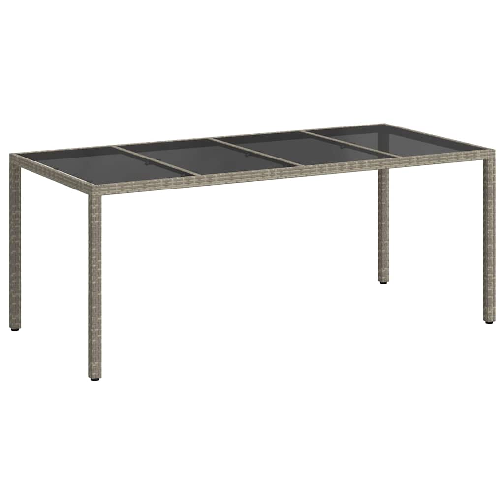 Garden Table Gray 190 x 90 x 75 cm Poly Rattan