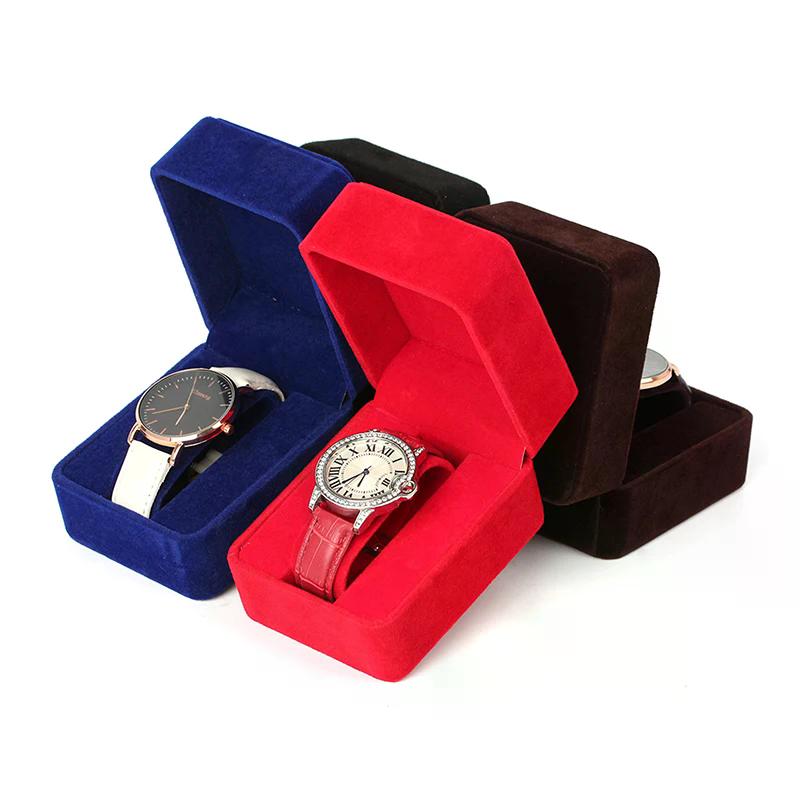 NEW Watch Box Fashion Velvet Round Corner Smartwatch Clock Storage Case Jewelry Accessories Business Packaging Boxes