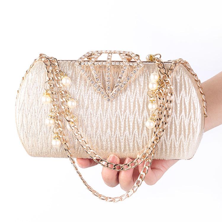

Elegant Rhinestone Clutch Purse for Women 2025 Sparkly Diamond Buckle Evening Bag Wedding Party Handbag Luxury Glitter Prom Bags золотой