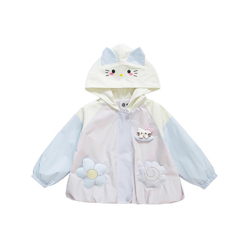 

Autumn 2025 Hooded Windproof Jacket for Girls 120 cm