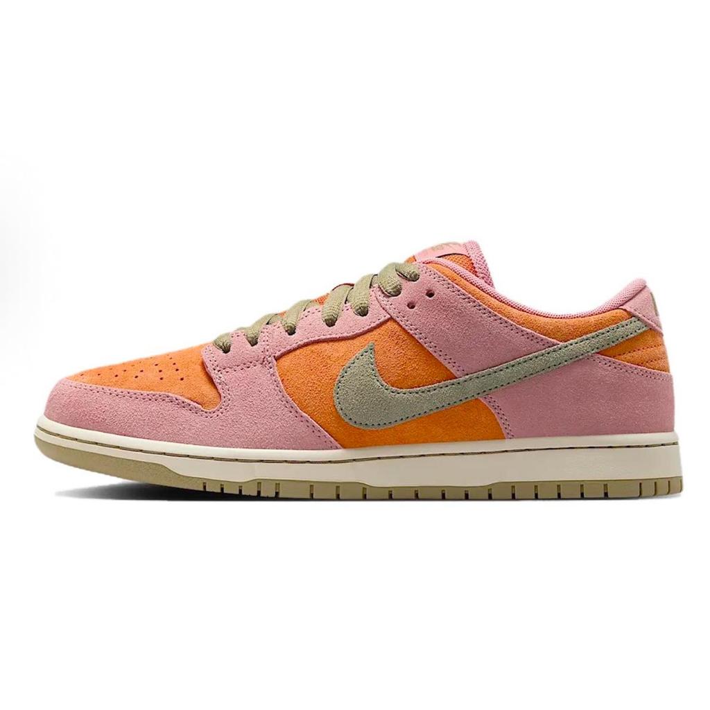Nike Dunk SB Pink Rose Suede Coverage Slip Resistant Low Top Skateboard Shoes Unisex Black Pink Green HJ4135-600(Team430-)