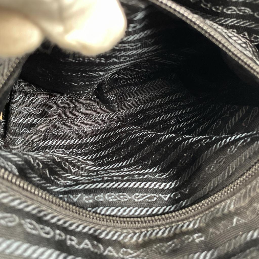 PRADA Triangular logo Tote Bag black Women used