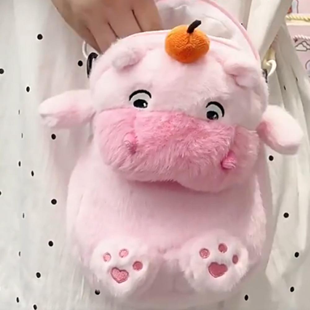Animal Doll Capybara Doll Bag Persimmon Cartoon Plush Shoulder Bag Office