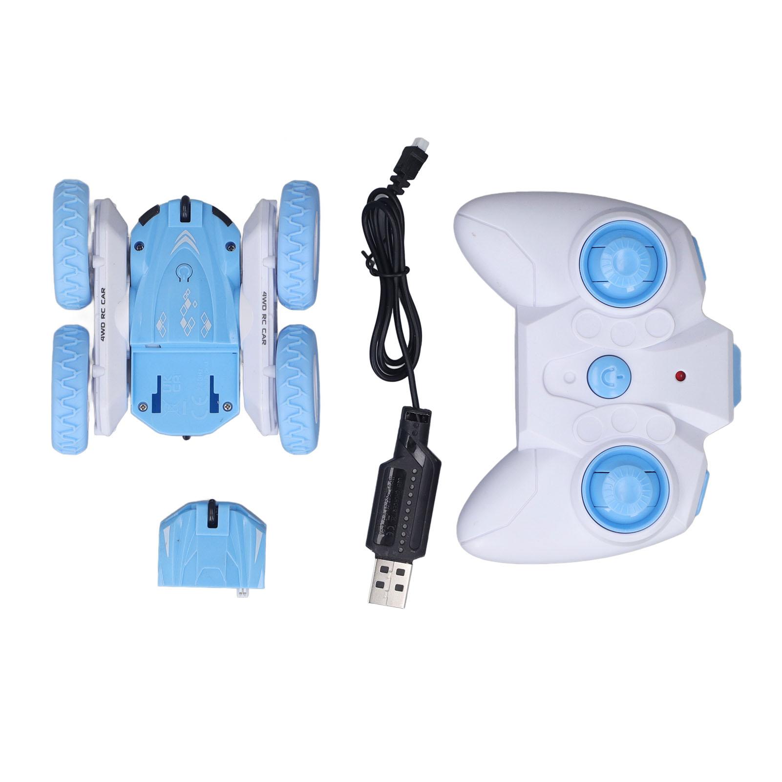 

Двухсторонний RC трюковой автомобиль 2.4G HZ беспроводной маленький 360 градусов переворот RC трюковой автомобиль для детей Blue