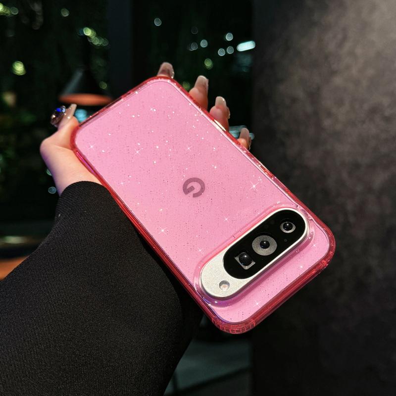 

Блестящий прозрачный магнитный чехол с беспроводной зарядкой для Google Pixel 9 Pro XL 8 Pro 8A TPU мягкий край противоударный прозрачный чехол для ПК-телефона Google Pixel 8 Pro розовый