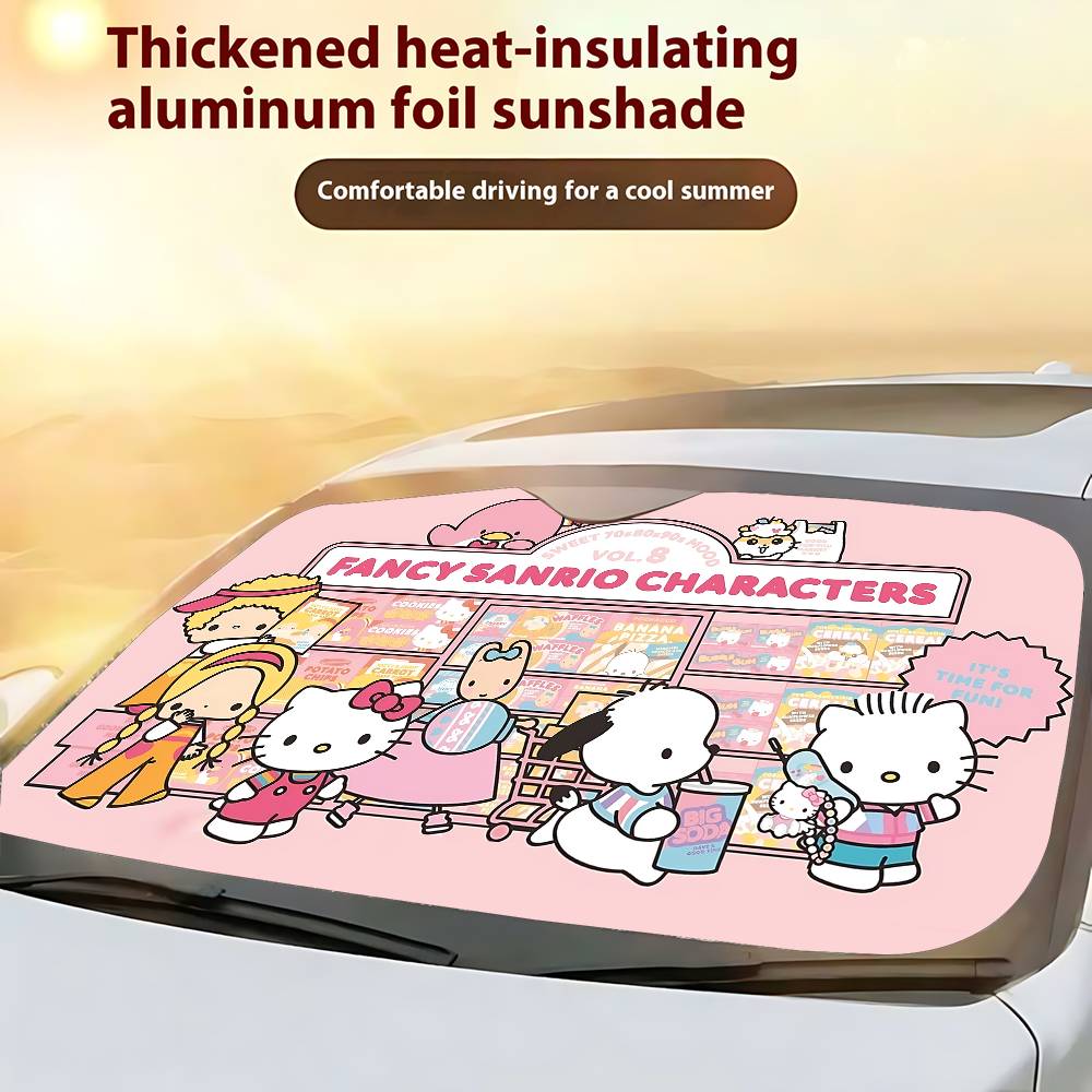 Cartoon S-Sanrio Kawaii Car Sunshade Curtains Windscreen Cover Shade UV Rays Sun Visor Protector