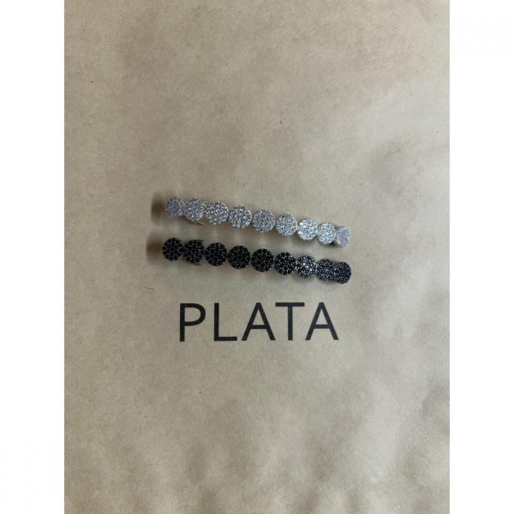 Plata Hairpin Round Crystal pure silver