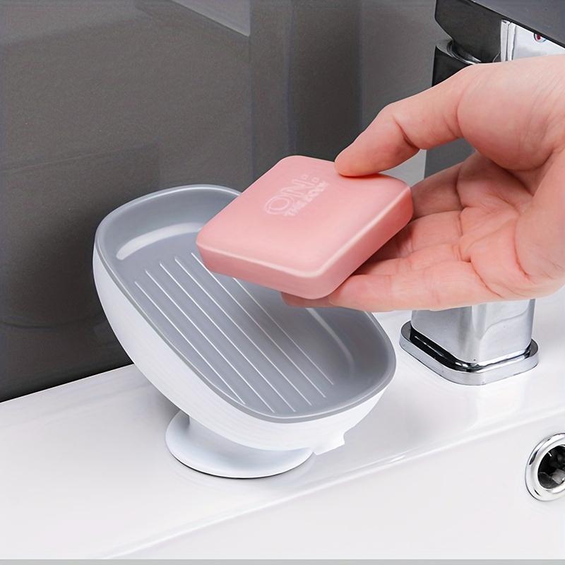 1/2Pcs Bathroom Soap Dishes Holder Self Draining Soap Box with Super Suction Portable Soap Container for Bathroom Accessories
