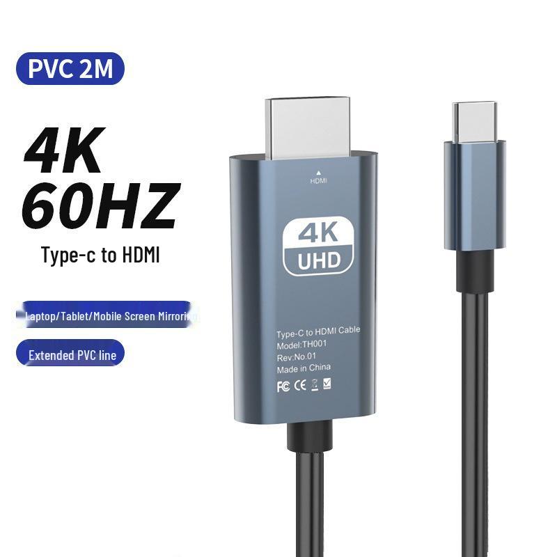 4K60Hz Type-C To HDMI Screen Mirroring Cable for Phones, Laptops, TVs