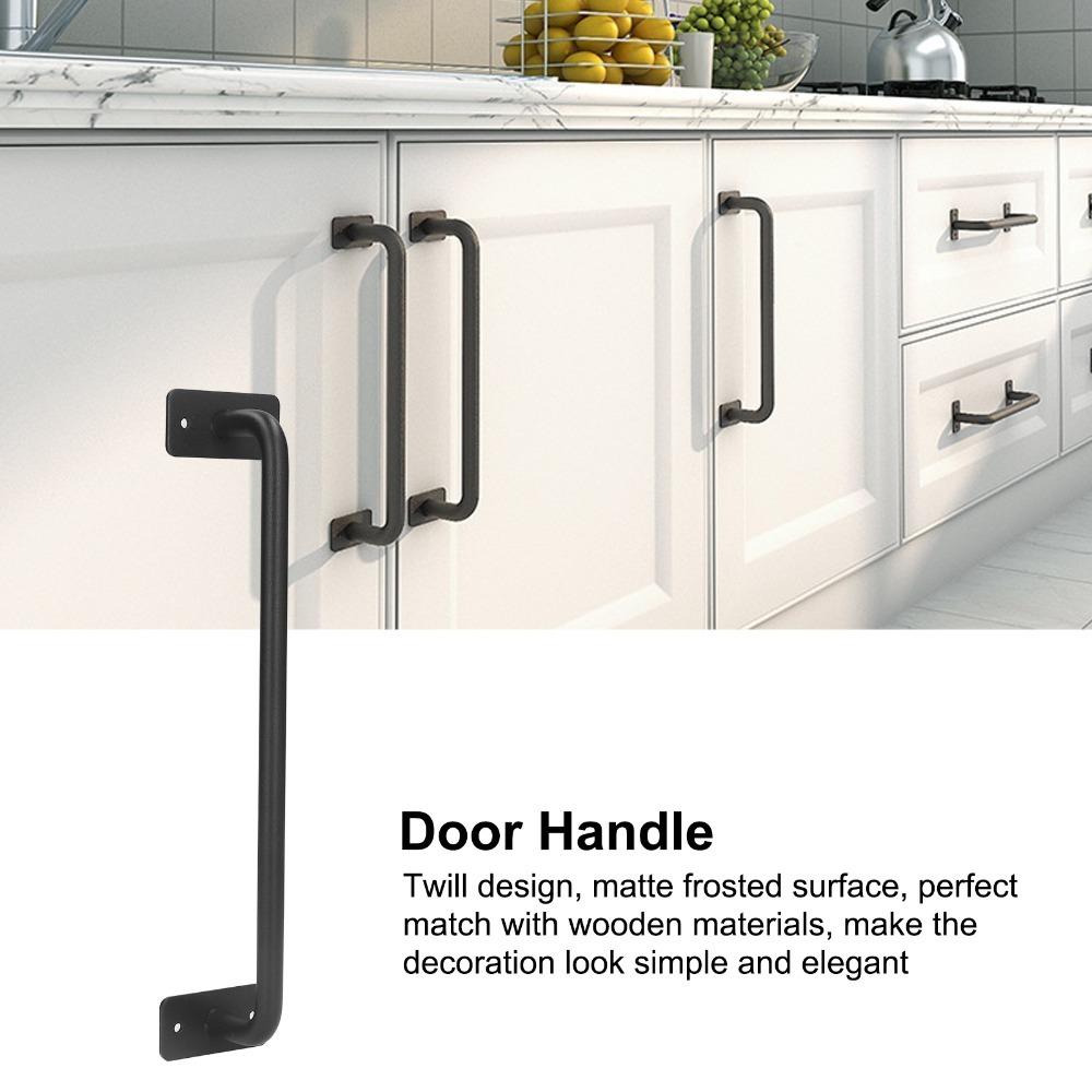 Carbon Steel Barn Door Handle Black Cabinet Pulls Solid Gate Handle Drawer