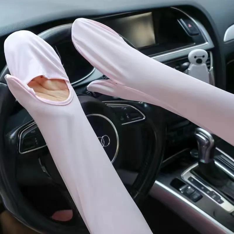 

Ледяные рукава-перчатки для женщин для вождения летом, рукава большого размера для защиты от солнца, свободного кроя, устойчивые к УФ-излучению, дышащие XS розовый