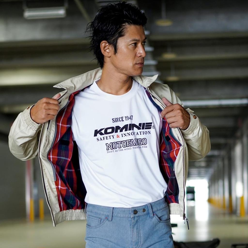 Komine Protect Swing Top Retro Size Motorcycle Jacket JK-5911 Jacket, Black, L,