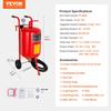 VEVOR 10Gal/40L Sandblaster Equipped with Nozzle Shut-Off Valve Pressure Gauge Ceramic Nozzle 2.5m Hose Filling Funnel Watertrap 6\" Rubber