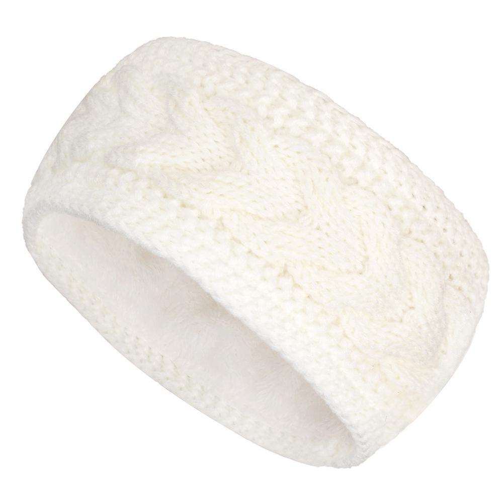 European & American Winter Plush Knit Sports Headband: Lined for Cold Protection Hair Accessory