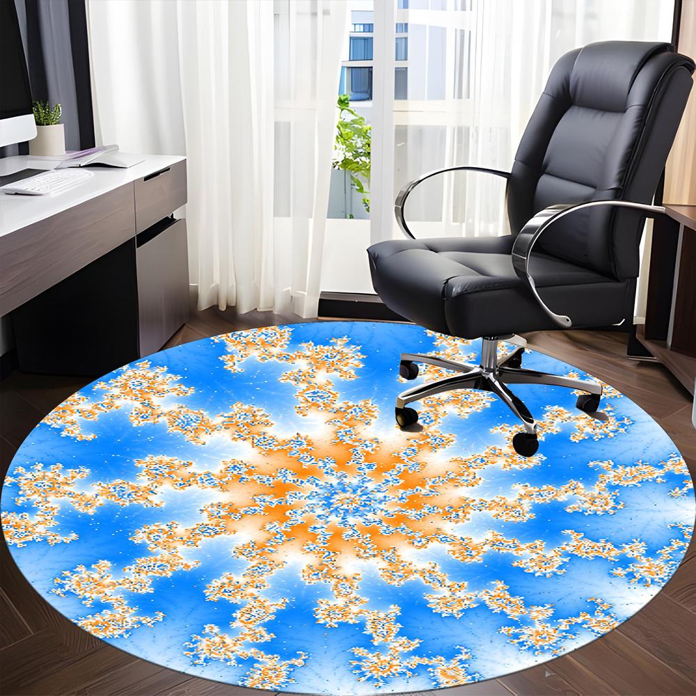 1pc Fractal Art Chair Carpet for Office, Soft, Non-Slip Polyester Mat, Office, Entryway, Living Room, Bedroom, yy251207267