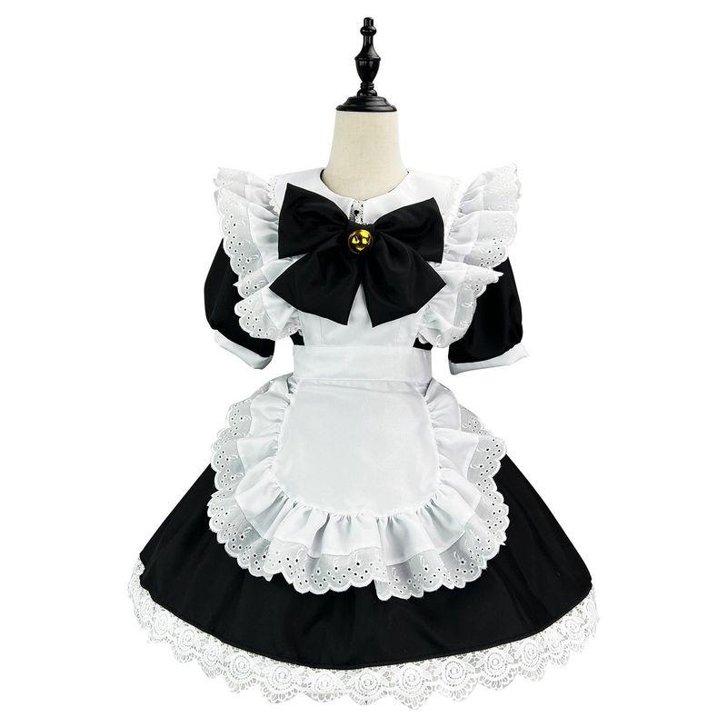 Japanese-Style Cute Lolita Bunny Girl Cosplay Black and White Maid Outfit Lolita Dress