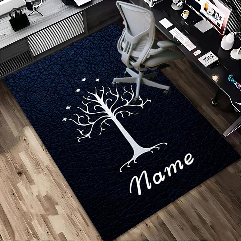 Custom Name Flame Courage Living Room Non-Slip Area Rug Soft Carpet for Bedroom Kids Playroom Sofa Office Home Decor Doormat