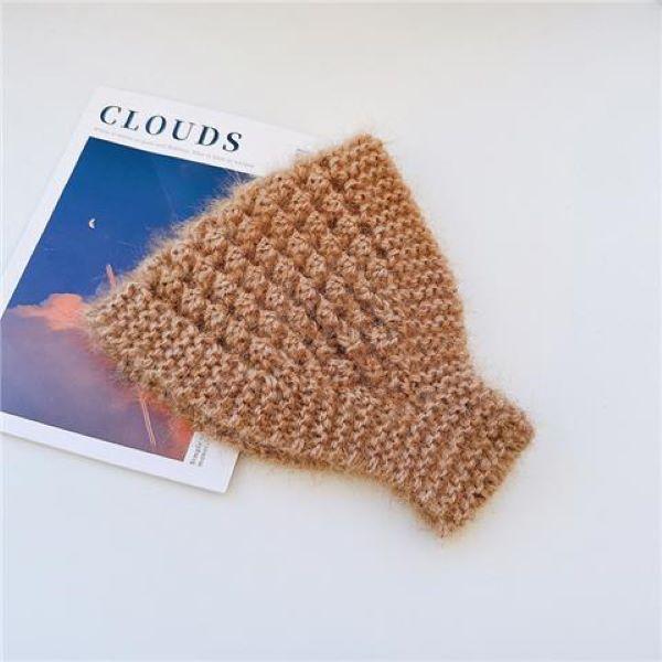 

1 шт. Вязаная шерстяная повязка на голову в гусиную лапку Женская модная широкополая ретро-повязка на голову Тюрбан Аксессуар для волос 1PCS хаки