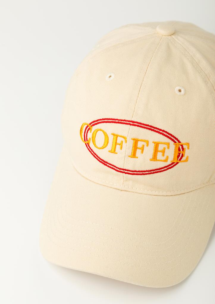 Moningkeopileonkeulleob Coffee Round Logo Ball Cap Ivory