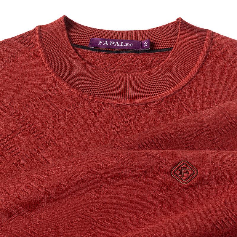 

FAPAI Men s Lambswool Blend Round Neck Pullover Sweater M 48