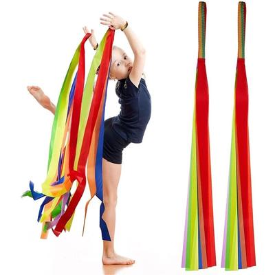 Color Ribbon Toys Gymnastic Ribbons Rhythmic Rainbow Streamer Dance Rainbow Ribbons  Children