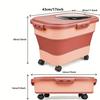 Collapsible with Wheels Cat Dog Food Storage Container Dry Pet Food Box with Lids Airtight Sealing Kitchen Grain Storage Boxes