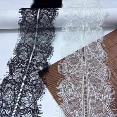 3m X 9.5cm Narrow Chantilly Lace Trim, Non-stretch Eyelash Trimming Lace for Wedding, Lingerie, Underwear, Dress, Garment, Crafting