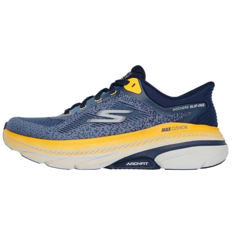 Skechers MAX CUSHIONING ARCHFIT 2.0 CoolCore Men Mesh Low Top Running Shoes Blue 220584-NVOR 42.5