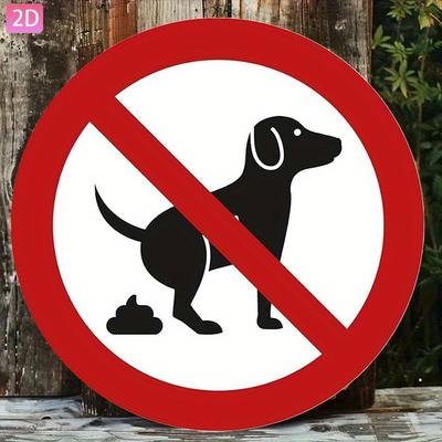 No Dog Pooping Sign D Flat High Definition Tin Sign Metal Wall Art for Yard Decor