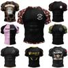 Kişisel Popüler Tasarım Süblimasyon Kısa Kollu Siyah No Gi BJJ Jiu Jitsu Rashguard Dövüş BJJ Mma Rash Guard Erkekler İçin Gömlekler