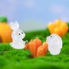 8Pcs Luminous Rabbit Miniature Figurines Fairy Garden Decoration 8 Postures Cute Bunny Home Decor Glow At Night Desk Ornaments