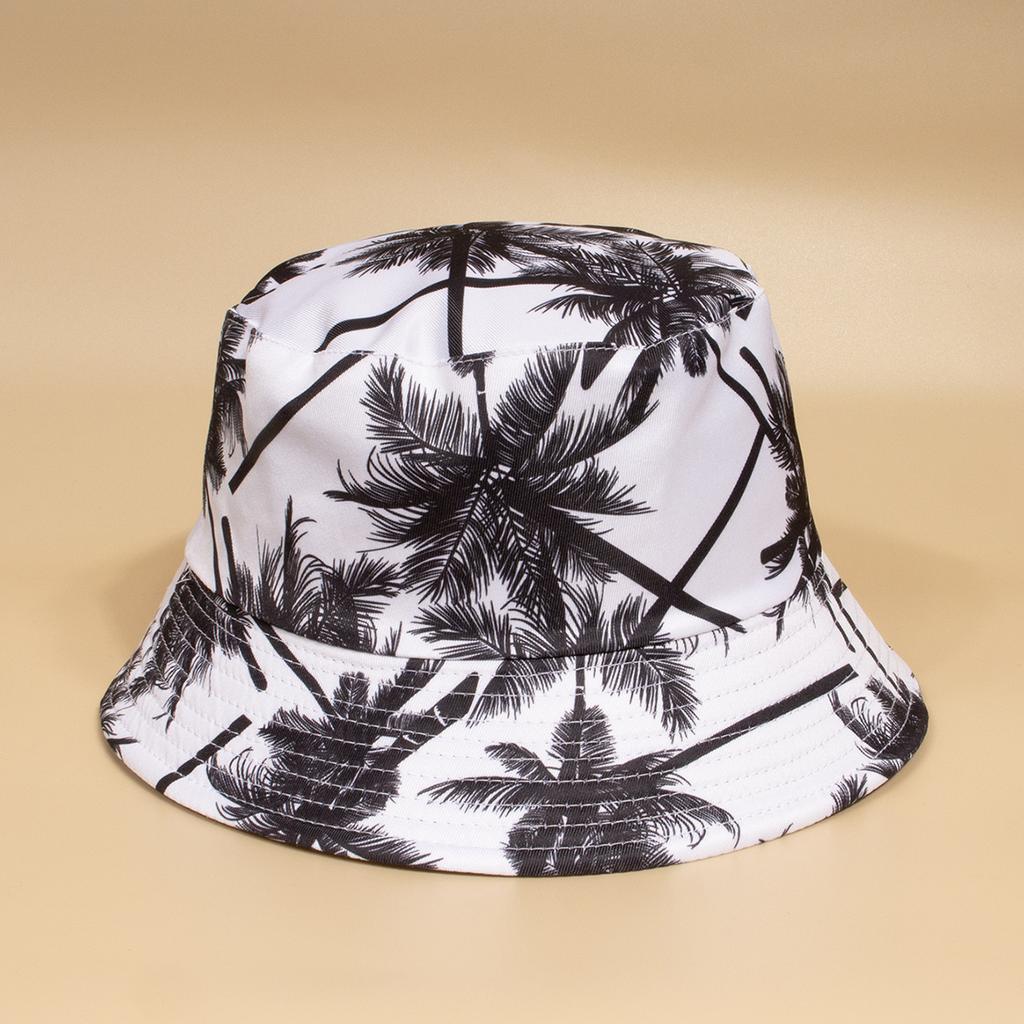 Unisex Frühling Sommer Fischerhut Leichte Lässige Kappe Kokospalmenmuster Sonnenschutz für Draußen Modeaccessoire
