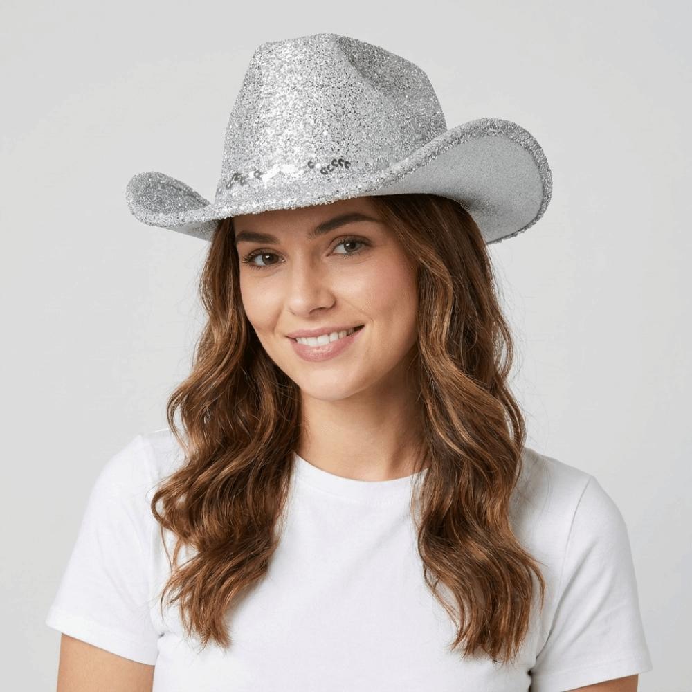 Sequin Bowler Hat Shimmering Cowgirl Hat Fashion Western Cowboy Hat  Girl
