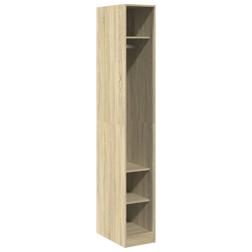 Vidaxl Wardrobe, Sonoma Oak Color, 30X50X200 Cm, Wood-Based Material