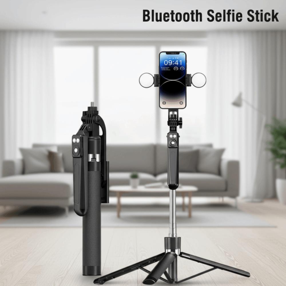 Statief Bluetooth Selfiestick Met LED-lamp Selfiestick Standaard Live Uitzending