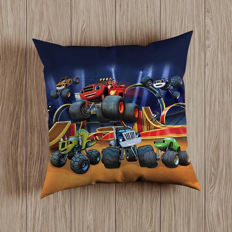 Blaze Monster Machines Pillow Case Blaze Cars Cartoon Kids Children Russian Crusher Truck Vehicles Bedroom Decorate Cushion Covers 45cm