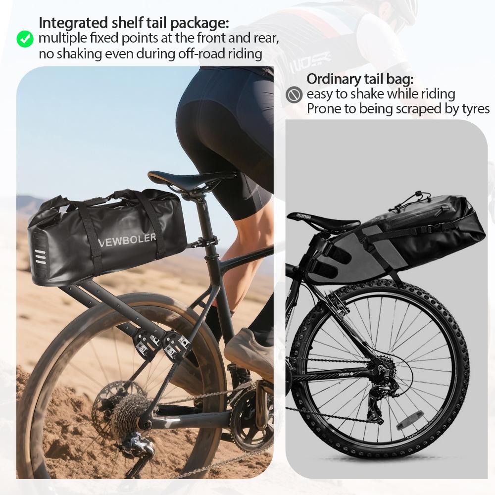 NEWBOLER Aeropack Lega di Alluminio Portapacchi per Bicicletta Serratura a Combinazione Borsa da Bici Bikepacking Per Bici MTB e Gravel Portapacchi Scaffale
