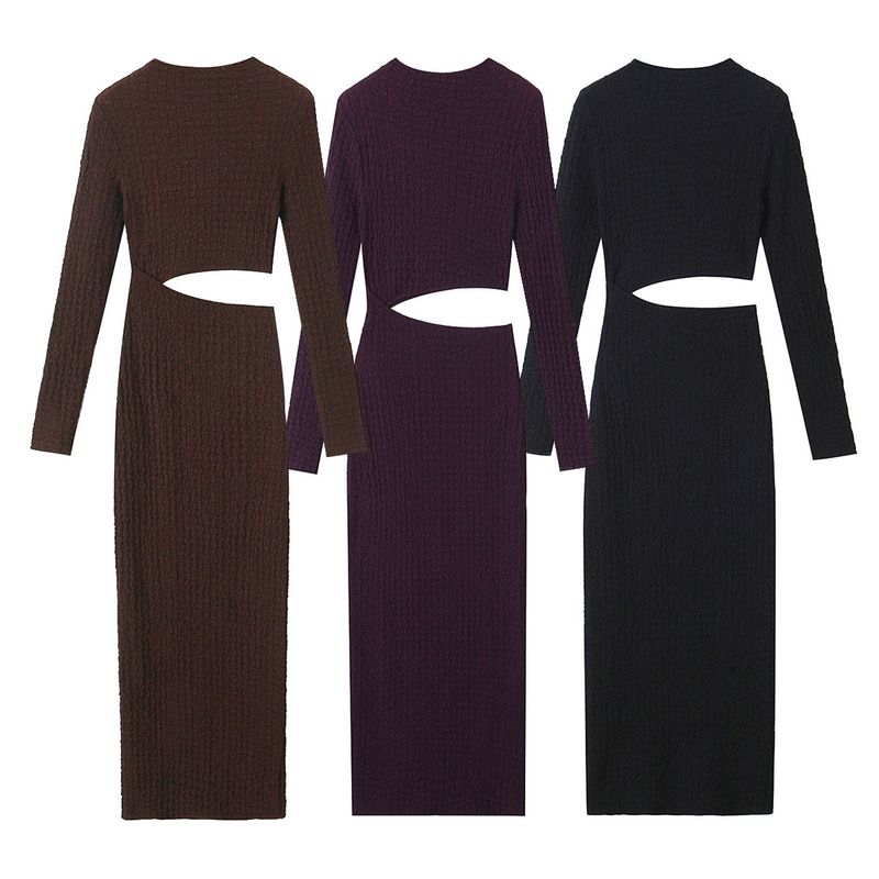 Kaslead New Arrival Women's Clothing Fashion Style Fashion Minimalist Texture Hollow Dress 5039388