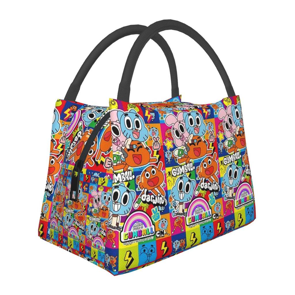 Die erstaunliche Welt von Gumball Isolierte Lunchtasche für die Schule Bento Aufbewahrung Lebensmittelboxen Behälter Kühler Thermische Lunchbox Tragetasche