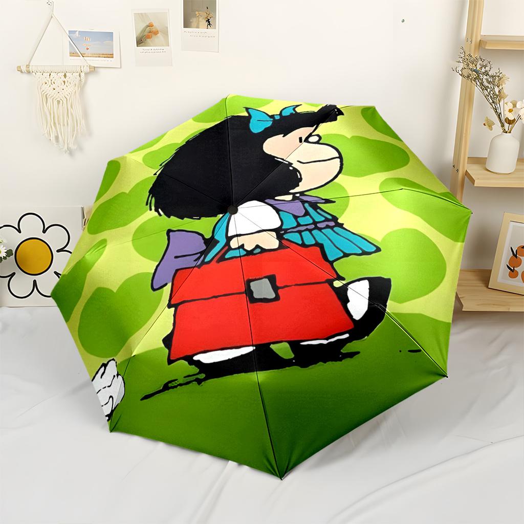 Mafalda Adventure Compact Travel Automatic Umbrella Retractable Design with 8-Rib Durability Durable Plastic & Iron for Outdoor Daily Use