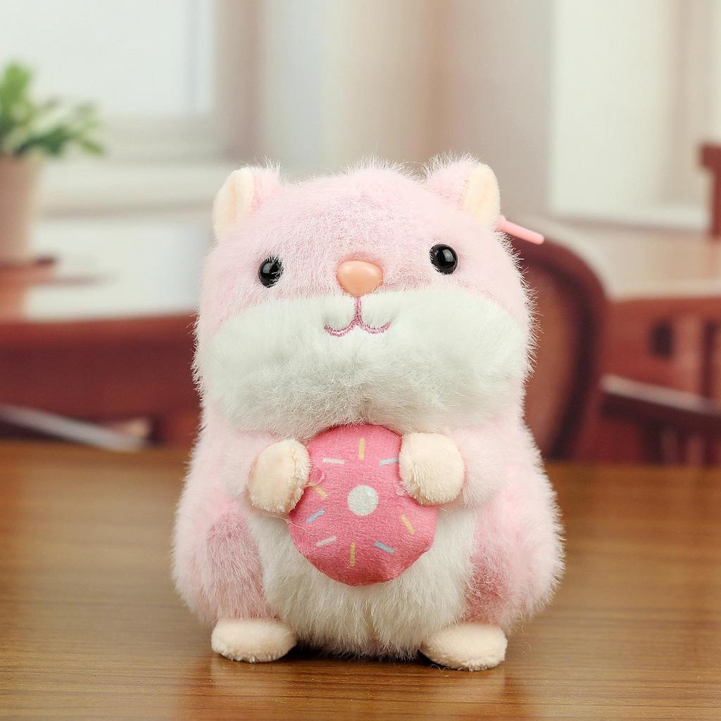 Roztomilý kreslený křeček s plyšovou klíčenkou a přívěskem na tašku pro arkádové drápové automaty