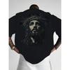 European Sizes [Crown of Thorns T-Shirt] Men's Back Christ, Crown of Thorns Printed T-Shirt - Fashion Unique Letter Pattern Printed Design