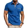 Summer New Men's Casual Polo Shirt Fashion Turn-Down Collar Color Block Versatile T-Shirt