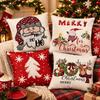 Soft Christmas Pillow Cover Santa Claus Xmas Tree Pillowslip Throw Cushion Case  Winter Decor