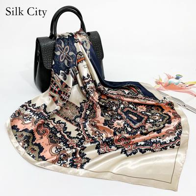 High-quality Luxurious Silk Scarves Headband Scarfs Neck Scarf For Women Chain Silk Scarf Women's Decorative Shawl