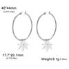 Teamer Trendige Große Creolen Stern Sonne Herz Blume Ahornblatt Edelstahl Ohrringe für Damen Mädchen Street Office Schmuck