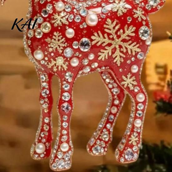 Holiday Party Decorations 2D Acrylic Goat Christmas Tree Ornament, Zodiac Hanging Pendant with Gold String, Year Festive Supplies of The Ornament